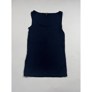 $45 Ralph Lauren Women's Navy Stretch Scoop-Neck Ribbed Tank Top Size S